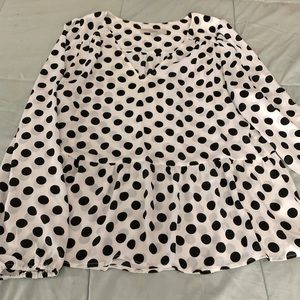 Loft Polka Dot Peplum Blouse-Size M